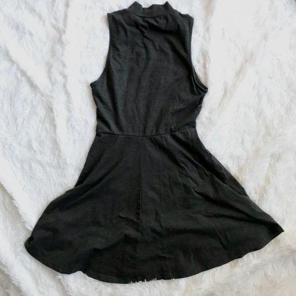 Gray Halter Skater Dress Summer - Picture 2 of 5